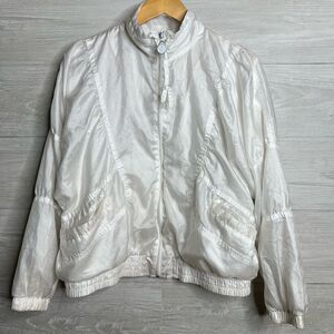 Vintage Adidas White Full Zip Track Jacket Mock Neck Sportswear